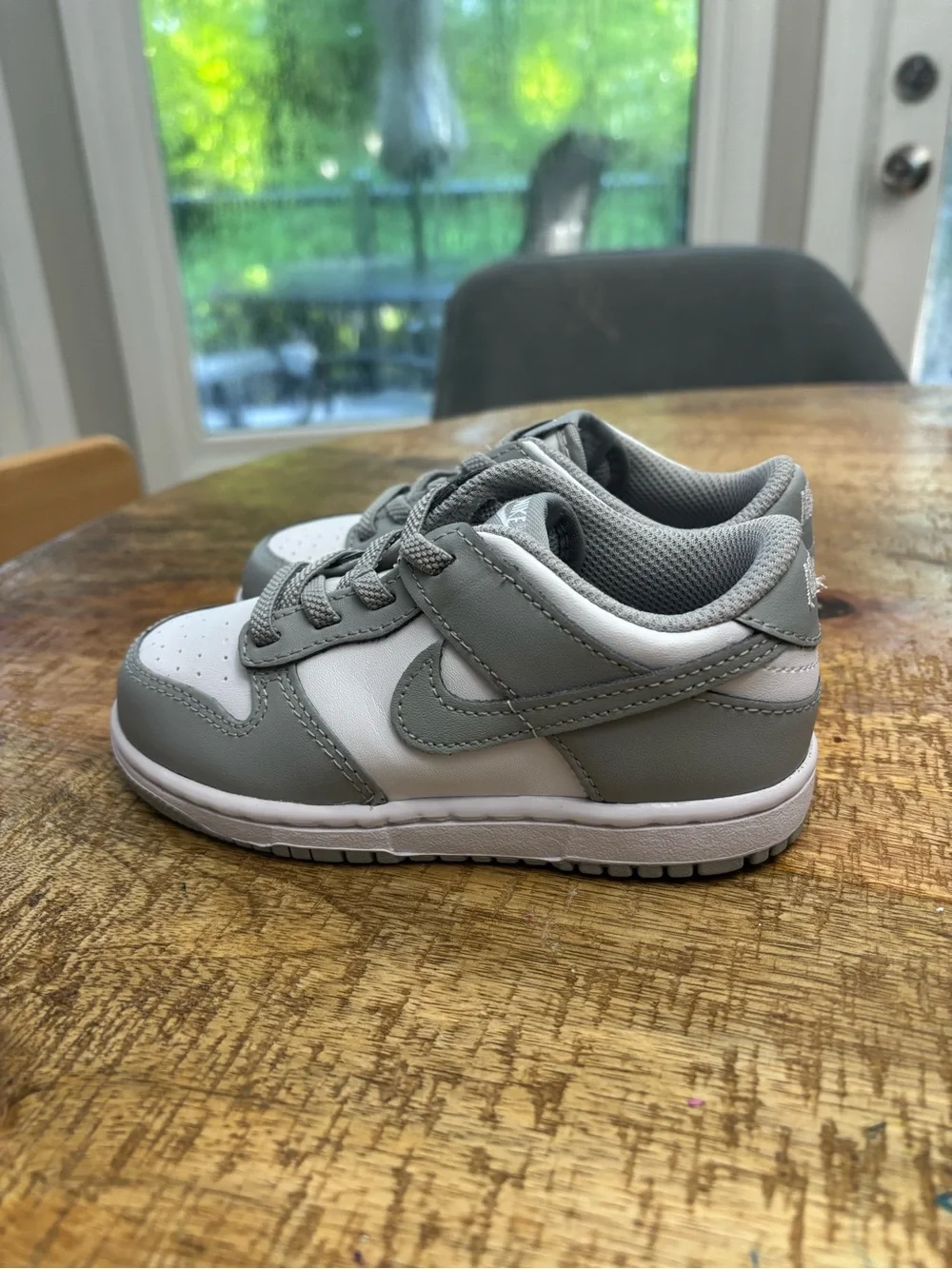 Nike Kids Nike Dunk Low in Gray and White